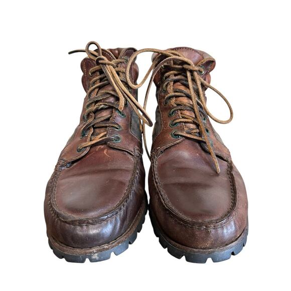 Vintage Timberland Men’s Brown/Green Leather Moc Toe Chukka Boots Size 11W main image 11